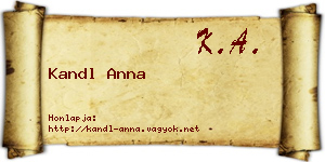 Kandl Anna névjegykártya
